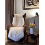 Langes doppeltes Schaffell Naturweiss.