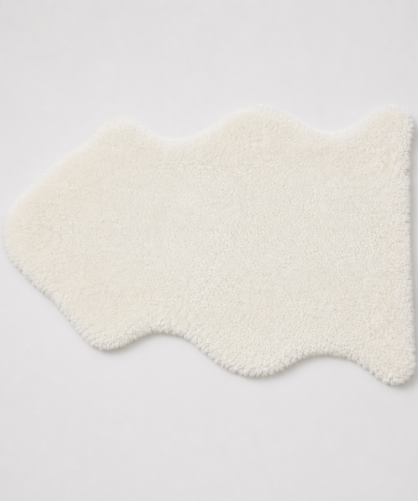 Schaffell Neuseeland geschoren, gelockt, 90cm - Off White