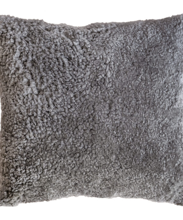 Lammfellkissen geschoren gelockt Braun Grau