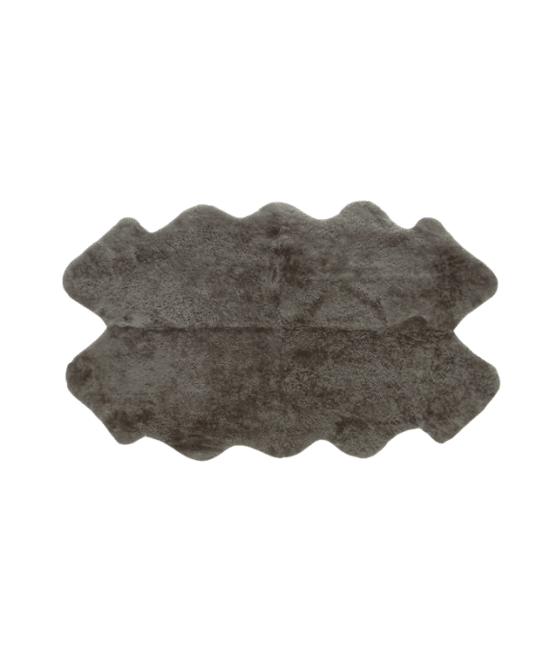 Schaffell groß Fellteppich, geschoren, gelockt, 180x110cm - Schlamm